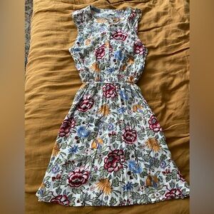 LOFT floral dress with waist tie